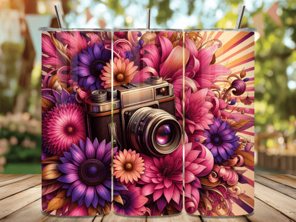 Autumn Purple Dahlia Camera Tumbler