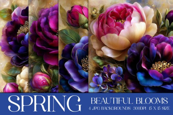 Beautiful Spring Blooms Backgrounds, S4