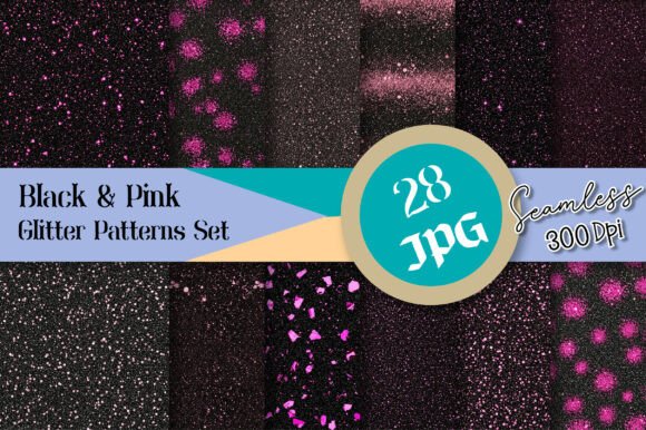 Black Pink Glitter Seamless Patterns: A Versatile Design Resource for Modern Creativity
