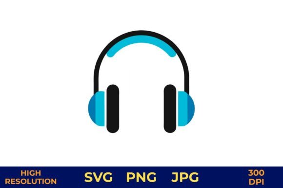 Blue and Black Headphones Icon Design: A Versatile Digital Asset for Creative Professionals and Everyday Makers