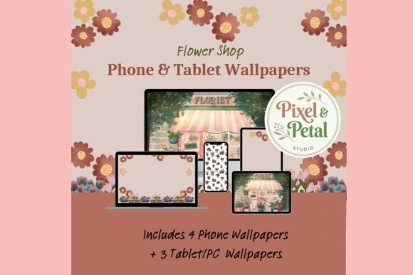 Bring Botanical Calm to Every Screen with the Cozy Flower Shop Phone Wallpaper Bundle