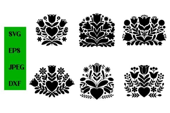 Bring Heritage Craftsmanship to Modern Projects with the Scandinavian Folk Art Floral SVG Bundle
