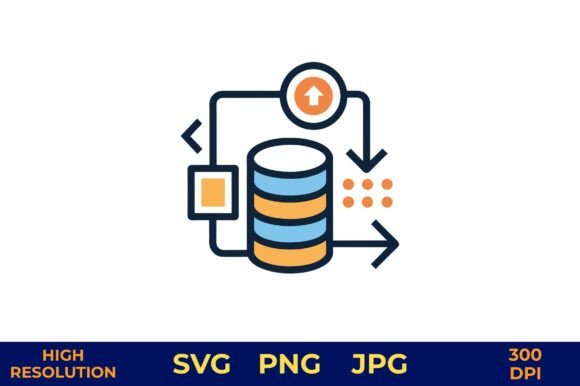 Digital Data Export from Database Icon
