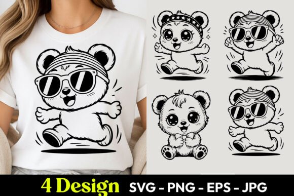 Funny Panda Cartoon SVG PNG: Versatile Digital Assets for Creative Professionals and Educators