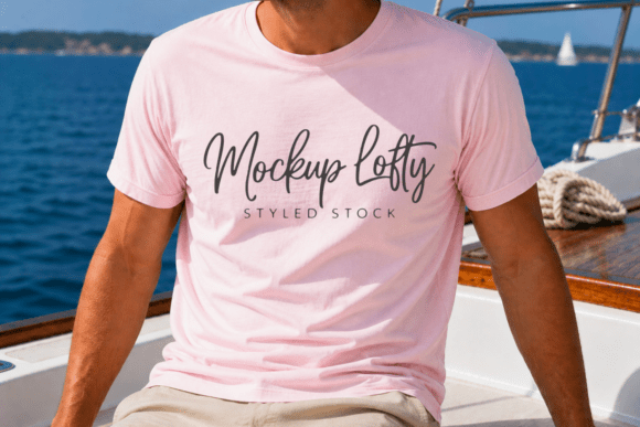 Gildan 64000 Summer Male T-Shirt Mockup