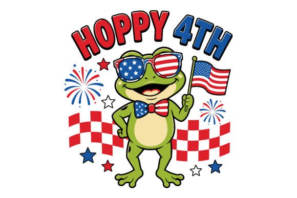 Hoppy 4th Patriotic Frog PNG