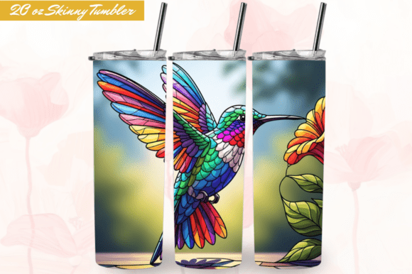 Hummingbird Stained Glass 20 Oz Tumbler