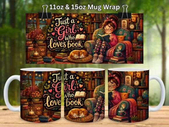Just a Girl Who Loves Books Mug Wrap