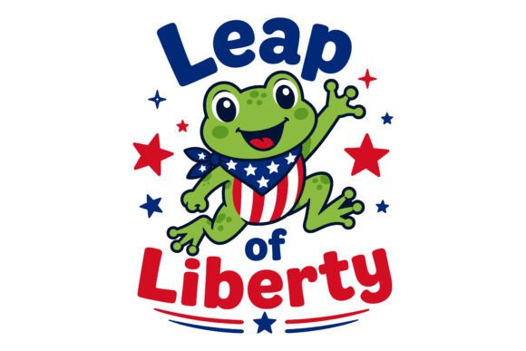Leap of Liberty Patriotic Frog 4th July