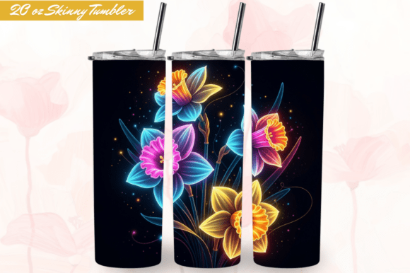 Neon Floral 20 Oz Skinny Tumbler Wraps: Crisp, Vibrant, and Made for Real-World Sublimation