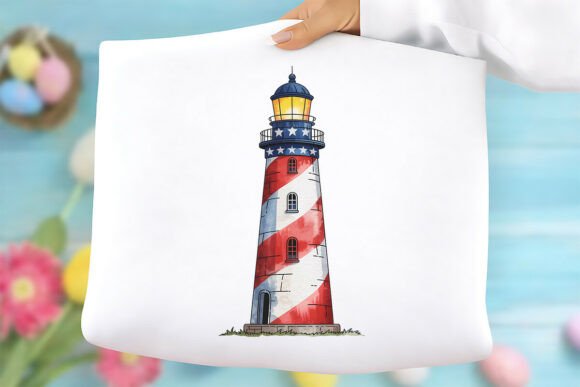 Patriotic Lighthouse PNG