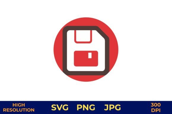 Red Save Button Icon Vector Design