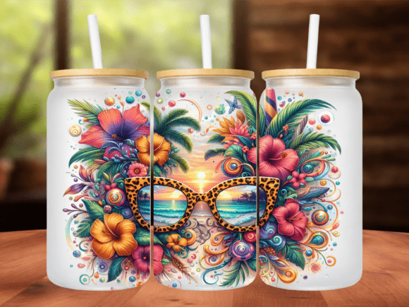 Tropical Floral Sunglasses 16oz Tumbler Design: A Complete Guide to Printable Sublimation Wraps