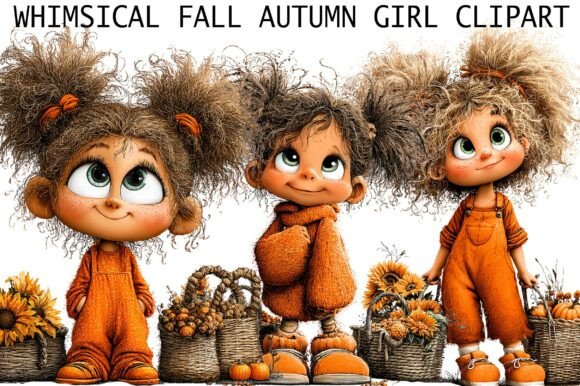 Whimsical Fall Autumn Girl Clipart: Your Creative Spark for Cozy, Handmade Seasons